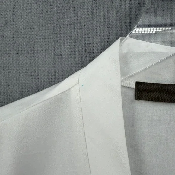 ENZA COSTA Poplin mariner Shirt Medium White V Neck Long Sleeve Quite Luxury NEW - Picture 12 of 16